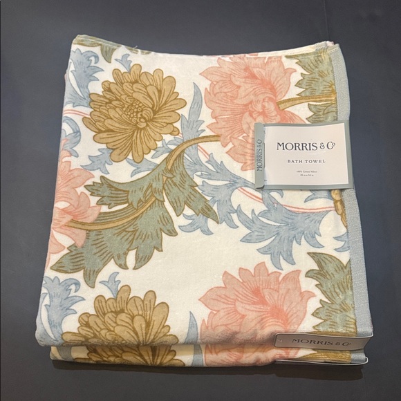2pc MORRIS & CO 100% Cotton Velour Bath Towel Set - Chrysathem - Picture 10 of 10